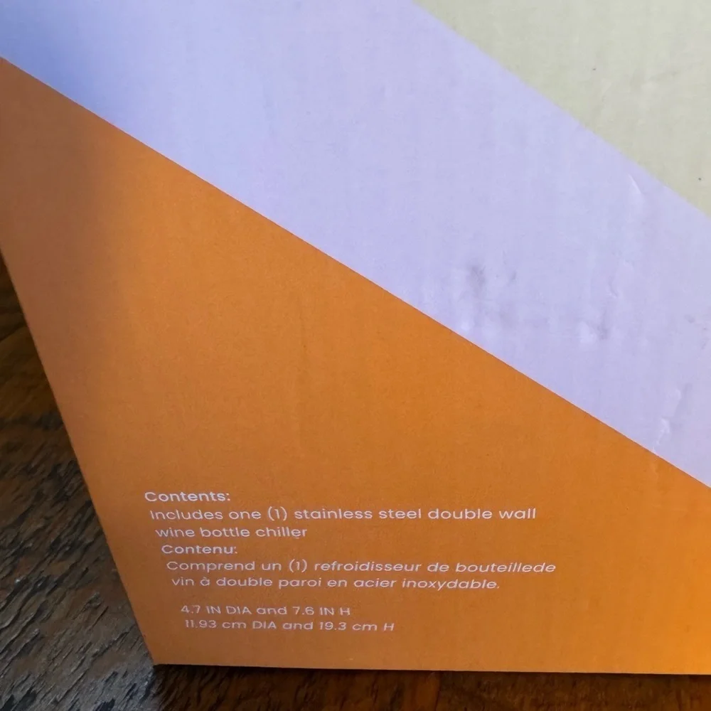 Society6 Stainless steel wine chiller New in box